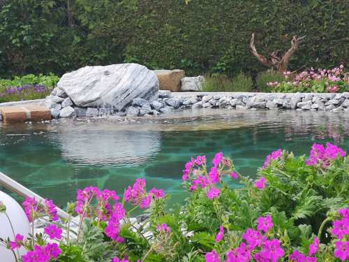 Quellstein als Dekoelement für Naturpools